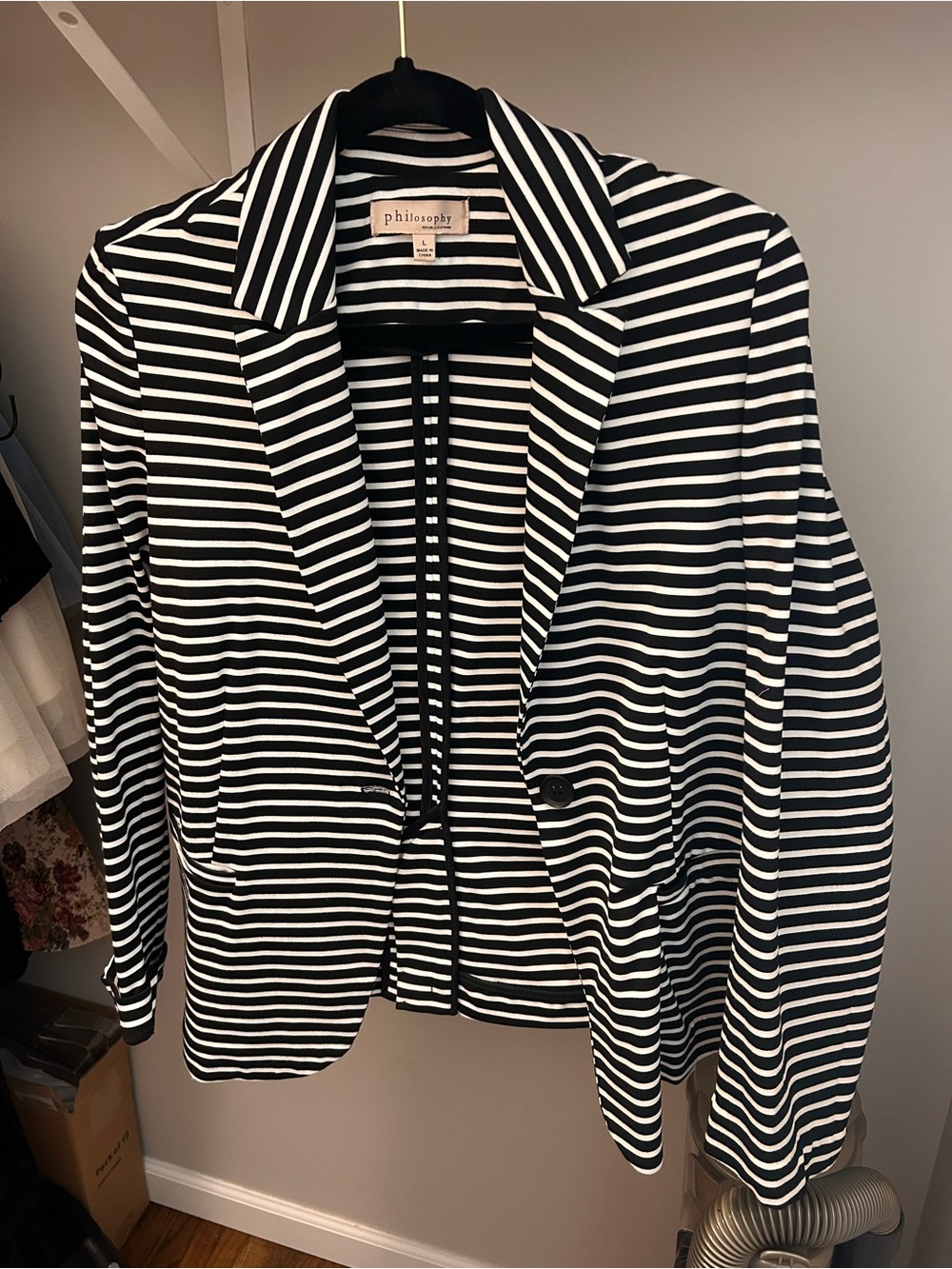 Philosophy Black and White Striped Blazer